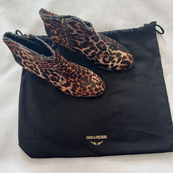 Zadig&Voltaire Molly leopard-print ankle boots Size 37 - Picture 5 of 14